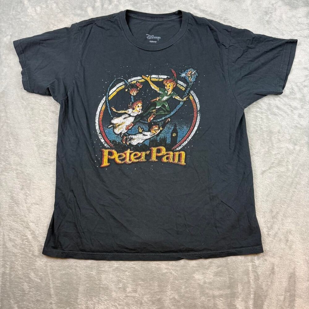 Disney Men's Black and Grey T-shirt